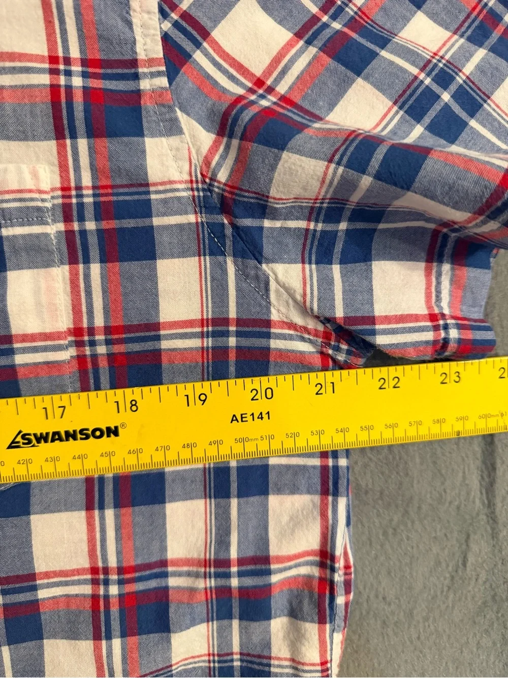 J. Crew Red, Blue & White Plaid Short-Sleeve Button-Down Shirt